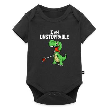Funny I Am Unstoppable TRex Dinosaur Grabber Pun - Baby Premium short-sleeve bodysuit - black - Front