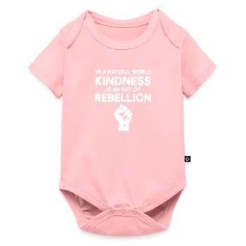 Freundlichkeit Freundlichkeit - Baby Premium Kurzarmbody - Rosa - Vorne