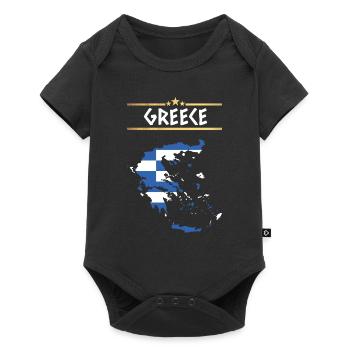 Grèce drapeau europe athènes crète kos eu - Body à manches courtes Premium Bébé - noir - Devant
