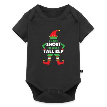 Im not short im just a Tall Elf weihnachtself Xmas - Baby Premium Kurzarmbody - Schwarz - Vorne