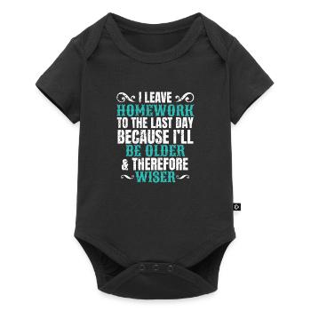 Cadeau de devoirs drôle Humour Jeunes filles et garçons - Body à manches courtes Premium Bébé - noir - Devant