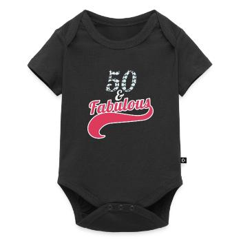 50 and Fabulous Gift 50th Birthday 50 Years Old - Baby Premium short-sleeve bodysuit - black - Front