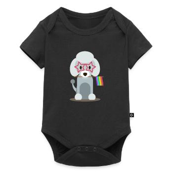 Drapeau de la fierté gaie cadeau caniche chien LGBTQ fierté des LGBT - Body à manches courtes Premium Bébé - noir - Devant