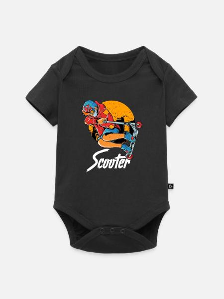 Cute & Funny Scooter Kid Riding Tricks - Baby Premium short-sleeve bodysuit - black