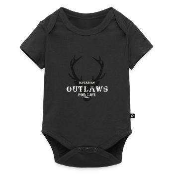 BAVARIAN Outlaws Bayern Hirsch Geschenk - Baby Premium Kurzarmbody - Schwarz - Vorne