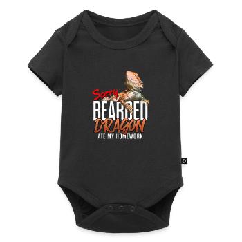 Dragon barbu a mangé mes devoirs - Body à manches courtes Premium Bébé - noir - Devant