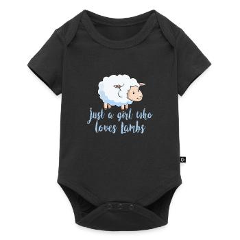 Juste une fille qui aime les agneaux moutons ferme cadeau - Body à manches courtes Premium Bébé - noir - Devant