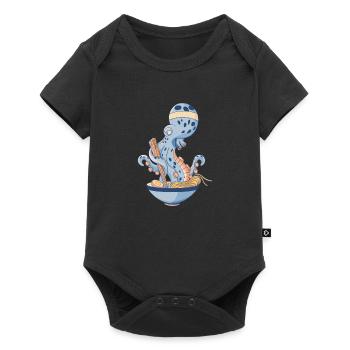 Poulpe mangeant des ramen - Body à manches courtes Premium Bébé - noir - Devant