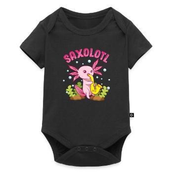 Saxolotl Adorable Sax Playing Axolotl Animal Pun - Baby Premium short-sleeve bodysuit - black - Front