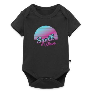 amateur de musique de synthé - Body à manches courtes Premium Bébé - noir - Devant