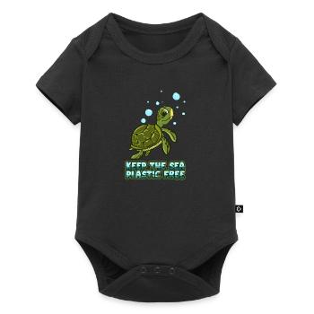 Tutles - Keep the Sea Plastic Free - Summer Beach - Baby Premium Kurzarmbody - Schwarz - Vorne