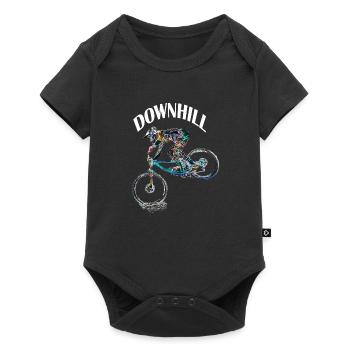 mountain bike mtb downhill - Baby Premium short-sleeve bodysuit - black - Front