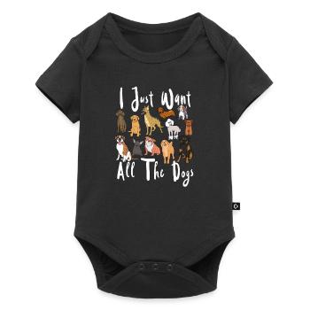 Je veux juste tous les chiens Conception graphique de chien mignon - Body à manches courtes Premium Bébé - noir - Devant