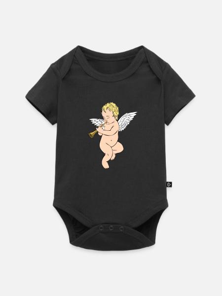 Musikalischer Engel - Baby Premium Kurzarmbody - Schwarz