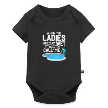 funny pool cleaner service maintance design - Baby Premium short-sleeve bodysuit - black - Front
