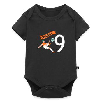 graphique d'anniversaire de football pour les garçons de 9 ans - Body à manches courtes Premium Bébé - noir - Devant