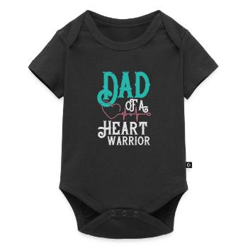 Papa d'un imprimé Heart Warrior - Body à manches courtes Premium Bébé - noir - Devant