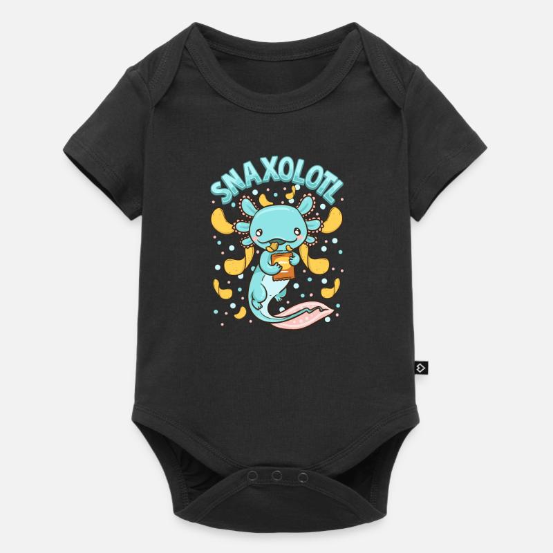 Mignon et drôle Snaxolotl Adorable Snacking Axolotl - Body à manches courtes Premium Bébé - noir