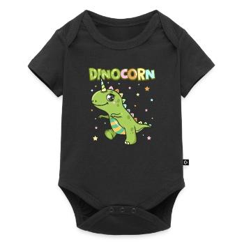 Cute Dinocorn Dinosaur & Unicorn Unisaur - Baby Premium short-sleeve bodysuit - black - Front