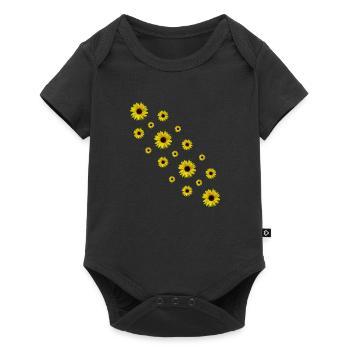 Sunflowers, sunflowers, yellow flowers - Baby Premium short-sleeve bodysuit - black - Front