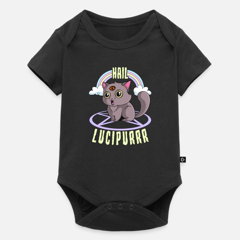 Grêle satanique mignon Lucipurr Rainbow Kitty Goth - Body à manches courtes Premium Bébé - noir
