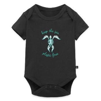 Keep The Sea Plastic Free - Stop Ocean Pollution - Baby Premium short-sleeve bodysuit - black - Front