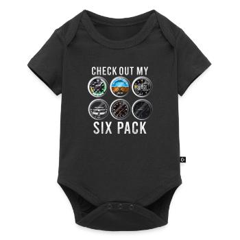 Funny Check Out My Six Pack Airplane Pilot - Baby Premium short-sleeve bodysuit - black - Front