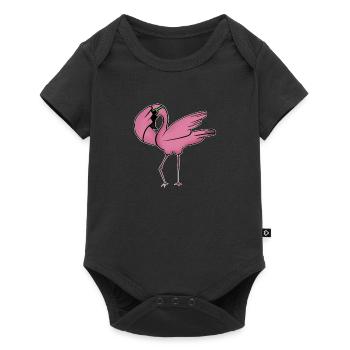 Funny Flamingo Dab Dabbing Dancing, Love Flamingos - Baby Premium short-sleeve bodysuit - black - Front