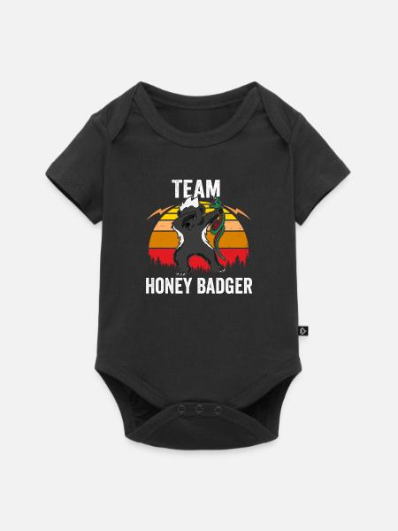 Produit Team Honey Badger Dabbing Animal Lover - Premium kortærmet baby-body - sort