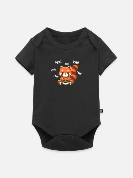 Petit panda - Body à manches courtes Premium Bébé - noir