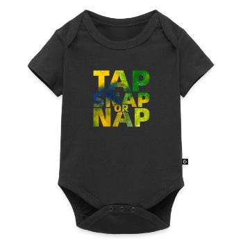 Cadeaux BJJ Tap Snap ou Nap Cadeau de Jiu-jitsu brésilien - Body à manches courtes Premium Bébé - noir - Devant