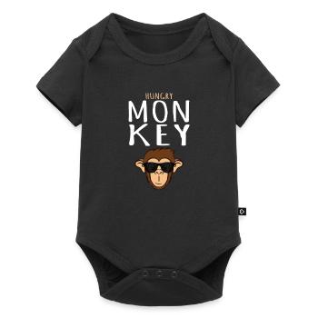 Monkey T Shirt - Monkey Head With Sunglass Monkey - Baby Premium Kurzarmbody - Schwarz - Vorne