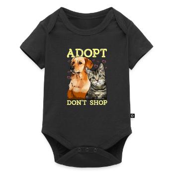 Adoptez ne pas magasiner Adoption de sauvetage pour chat et chien mignon - Body à manches courtes Premium Bébé - noir - Devant