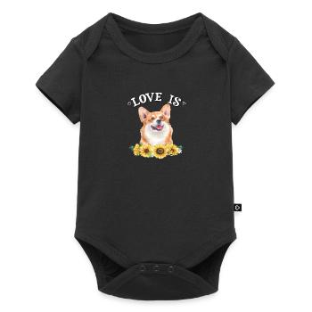 Corgi - Baby Premium short-sleeve bodysuit - black - Front
