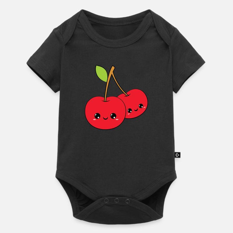 smiling cherry, cerise douce - Body à manches courtes Premium Bébé - noir