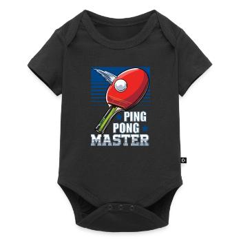 Joueur drôle de tennis de table de maître de ping-pong - Body à manches courtes Premium Bébé - noir - Devant