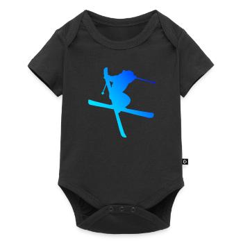 Ski Jumping Freestyle Ski Herren Slopestyle - Baby Premium Kurzarmbody - Schwarz - Vorne