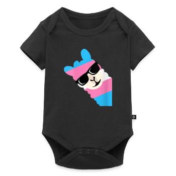 Womens Funny Say Gay Llama Sunglasses - Baby Premium short-sleeve bodysuit - black - Front