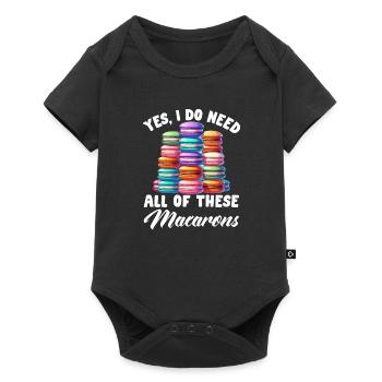 Macarons Cookies Baker French Dessert Funny - Baby Premium short-sleeve bodysuit - black - Front
