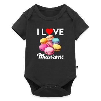Macarons Cookies Baker French Dessert Funny - Baby Premium short-sleeve bodysuit - black - Front