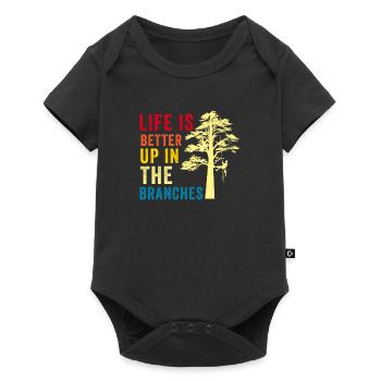 Arborist Tree Surgeon Woodworker Funny Logger - Baby Premium short-sleeve bodysuit - black - Front
