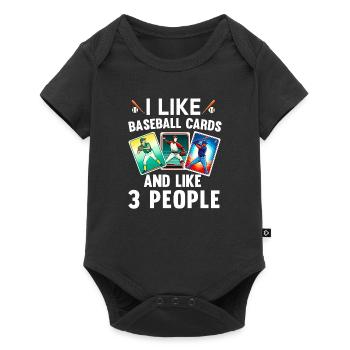 Baseball Card Collector Funny Collecting Baseball - Baby Premium short-sleeve bodysuit - black - Front