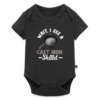 Cast Iron Pan Lover Frying Skillet Funny Cooking - Baby Premium short-sleeve bodysuit - black - Front