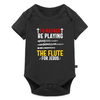 Flûtiste Chrétien Femmes Filles Hommes Flûtiste - Body à manches courtes Premium Bébé - noir - Devant