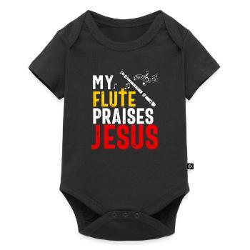 Flûtiste Chrétien Femmes Filles Hommes Flûtiste - Body à manches courtes Premium Bébé - noir - Devant