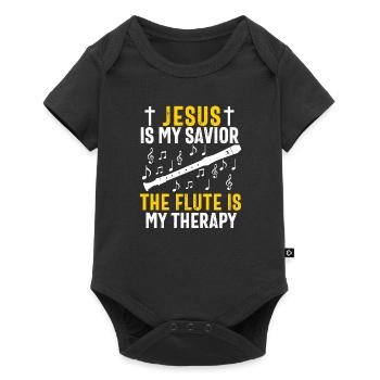 Flûtiste Chrétien Femmes Filles Hommes Flûtiste - Body à manches courtes Premium Bébé - noir - Devant
