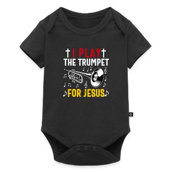 Trompettiste Chrétien Musique Culte Amusant - Body à manches courtes Premium Bébé - noir - Devant