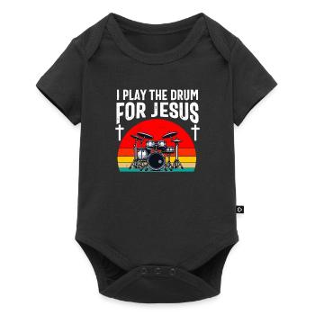 Tambour Chrétien Tambour Joueur Bâton Hommes Jésus - Body à manches courtes Premium Bébé - noir - Devant
