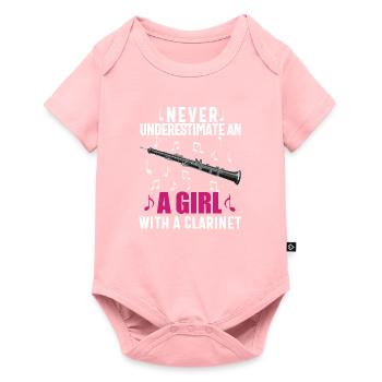 Joueur de clarinette pour fille Femmes Fille Drôle - Body à manches courtes Premium Bébé - rose - Devant