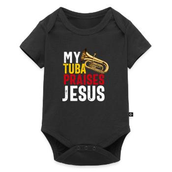 Joueur de tuba hommes femmes fanfare tubiste en laiton - Body à manches courtes Premium Bébé - noir - Devant